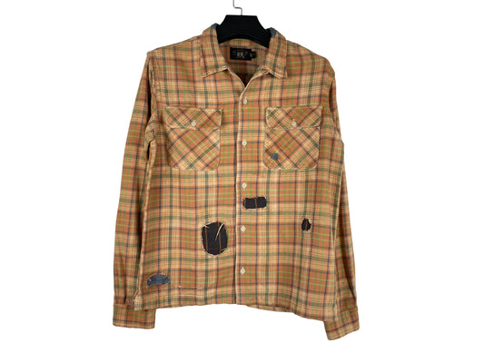 RRL Repaired Plaid Twill Camp Shirt