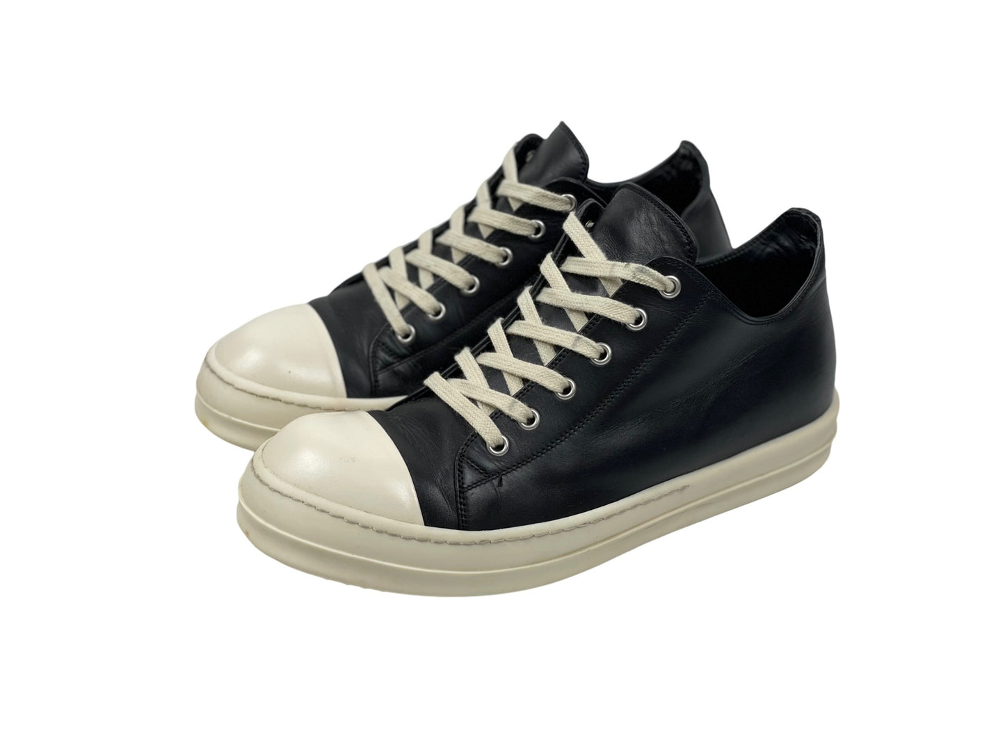 Rick Owens Leather Ramones Low-Top Sneakers