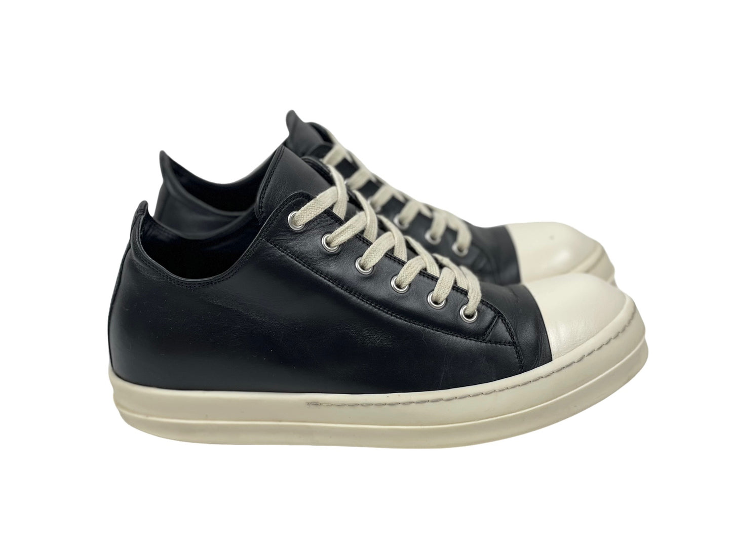 Rick Owens Leather Ramones Low-Top Sneakers
