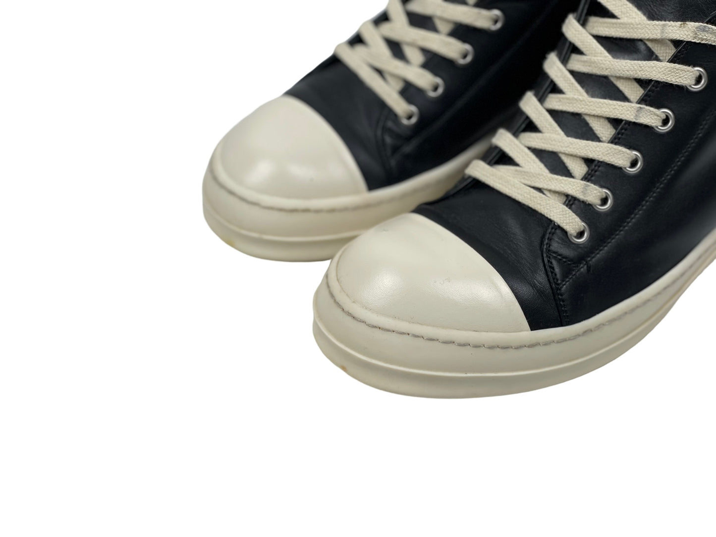 Rick Owens Leather Ramones Low-Top Sneakers