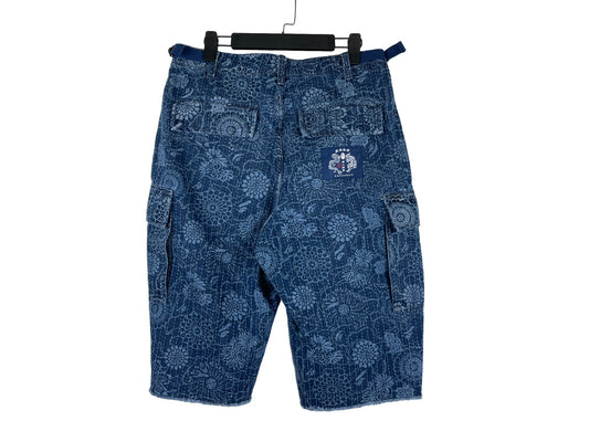 BAPE Indigo Floral Pattern Shorts