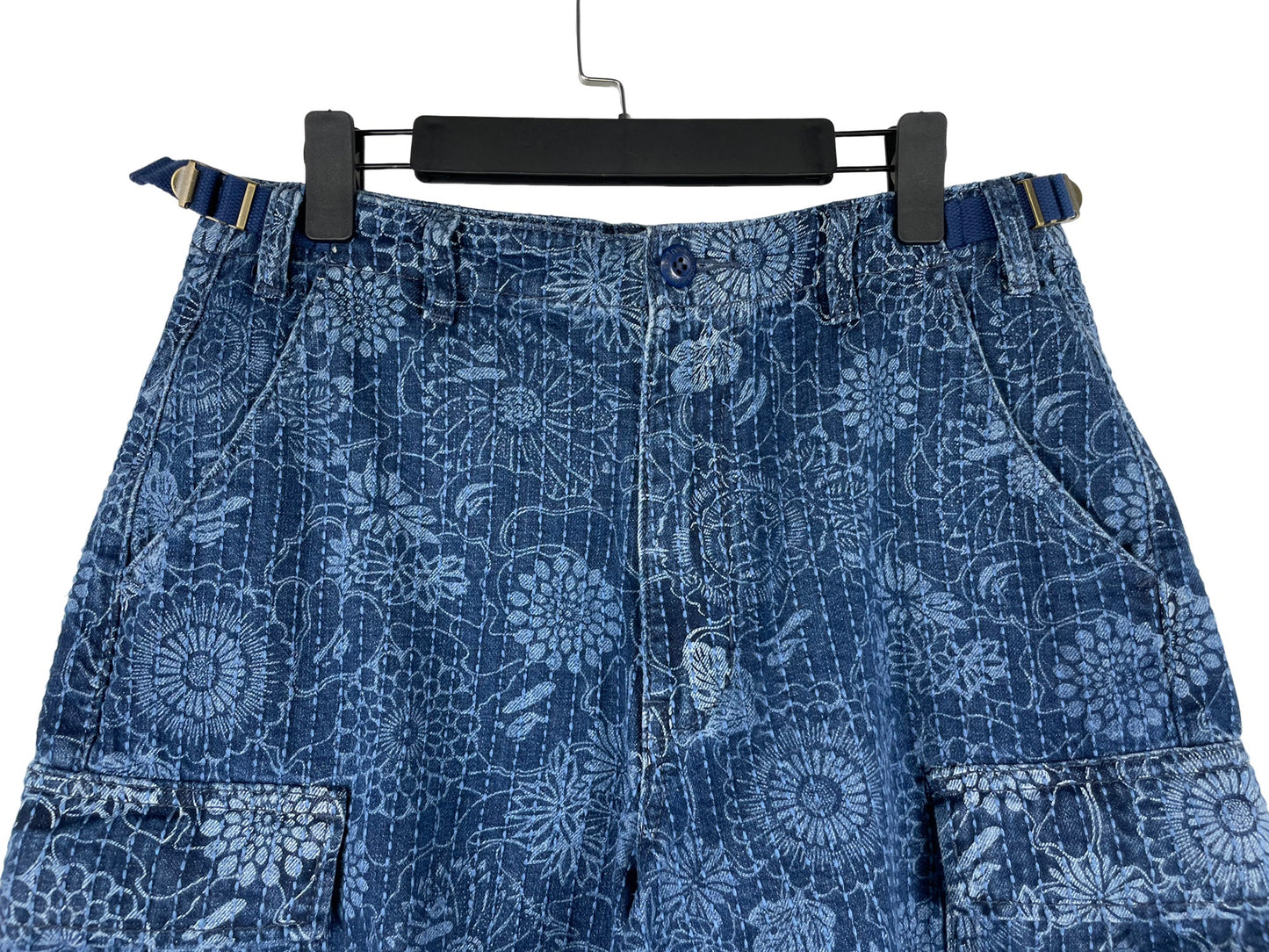 BAPE Indigo Floral Pattern Shorts