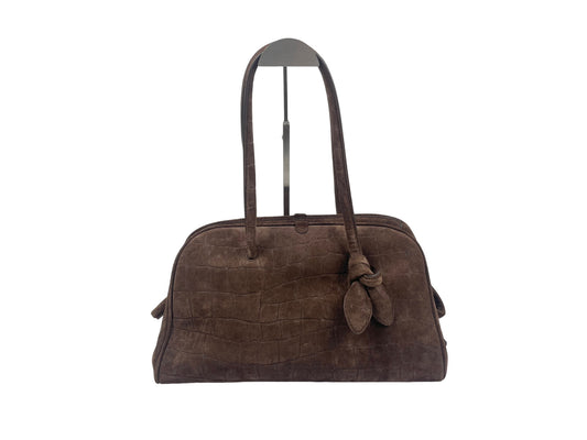 Jacquemus Le Turismo Croc-Embossed Suede Shoulder Bag