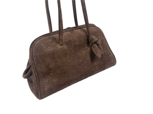 Jacquemus Le Turismo Croc-Embossed Suede Shoulder Bag
