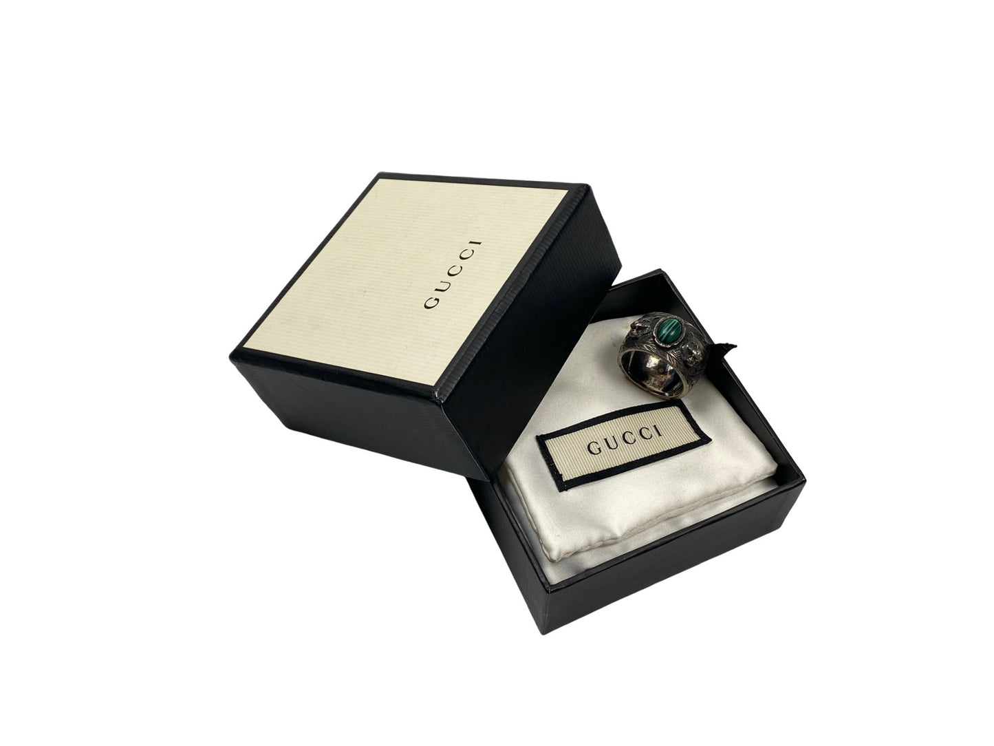 Gucci Garden Feline Head Ring Silver