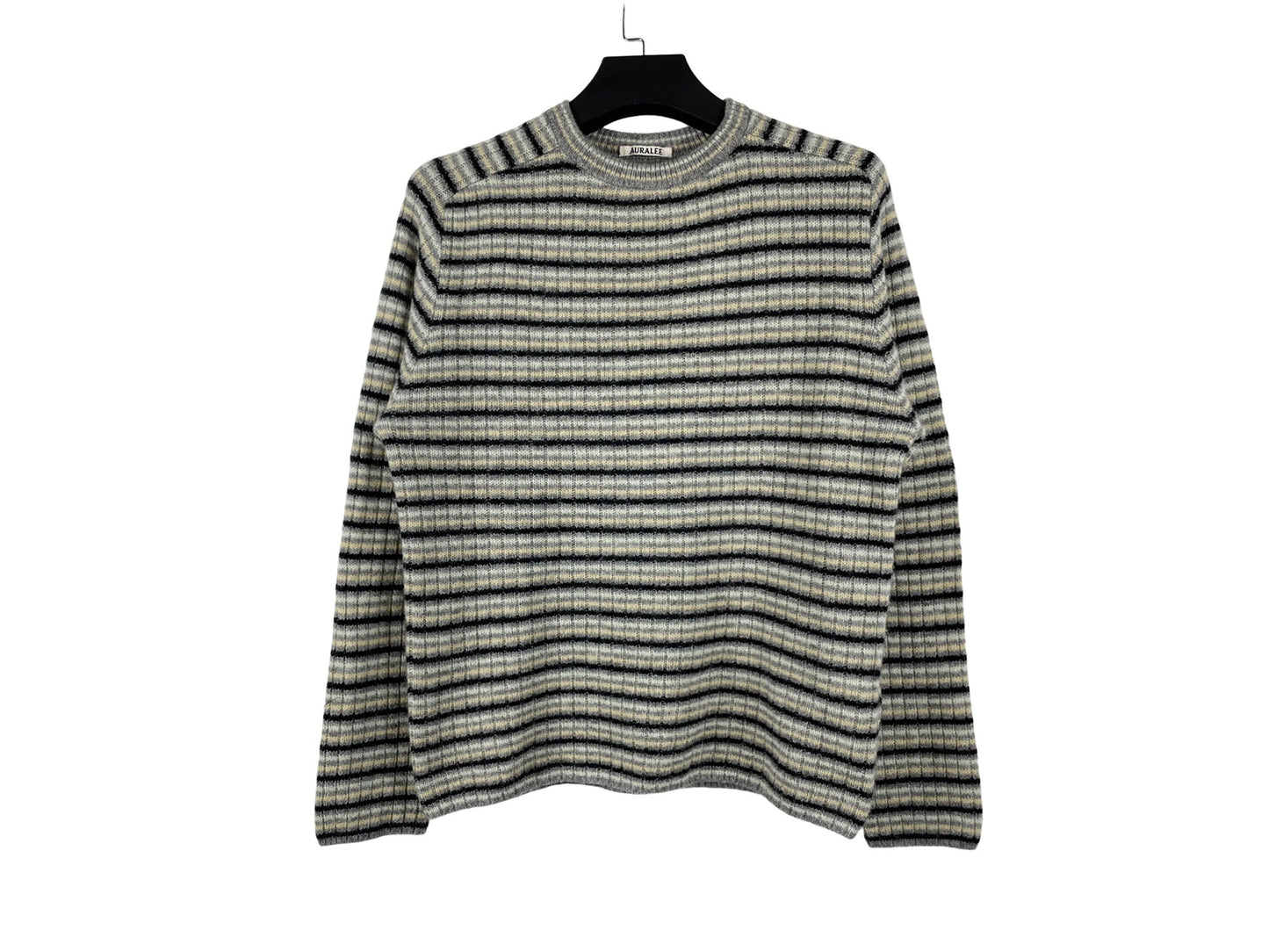 Auralee Striped Shetland Wool And Cashmere-Blend Sweater AW25