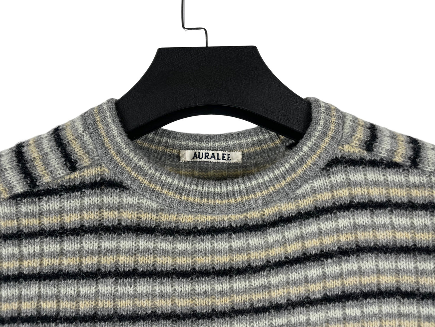 Auralee Striped Shetland Wool And Cashmere-Blend Sweater AW25