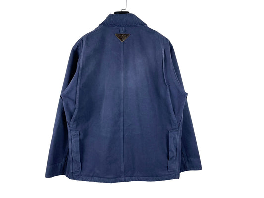 Prada Canvas Trucker Jacket Navy SS25