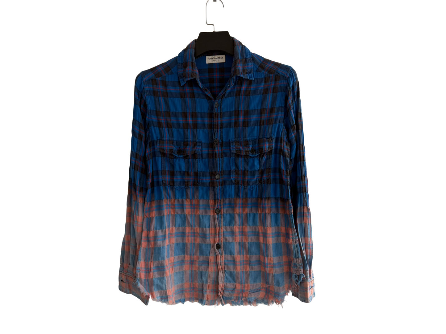 Saint Laurent Bleached Flannel Shirt SS16