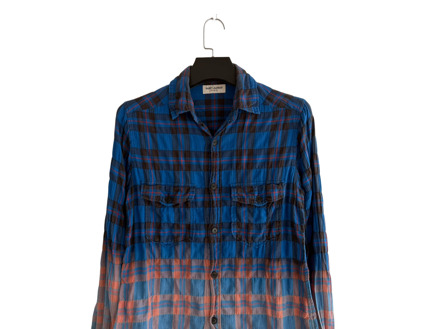 Saint Laurent Bleached Flannel Shirt SS16