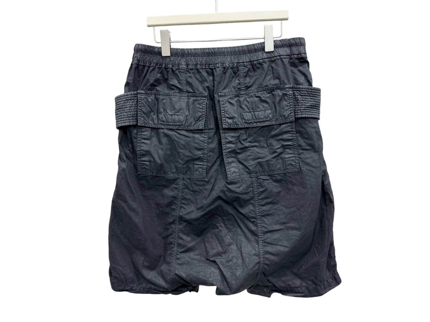 Rick Owens DRKSHDW Black Waxed Creatch Cargo Short SS15