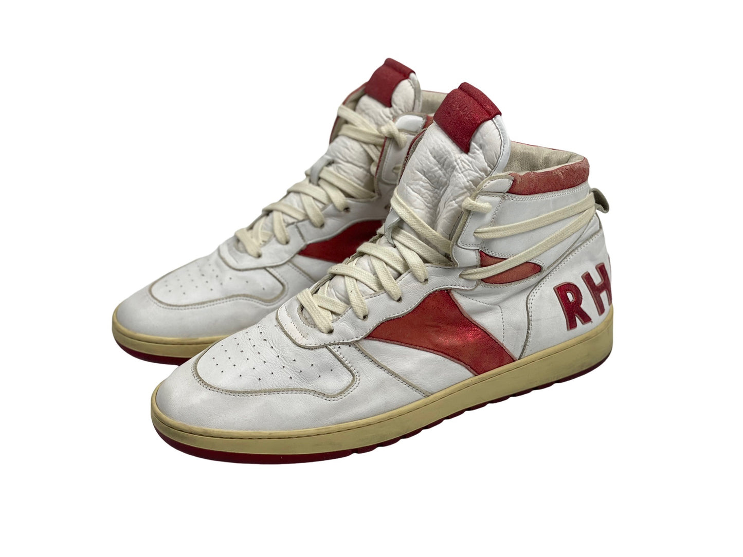 Rhude Rhecess High Sneakers White Red
