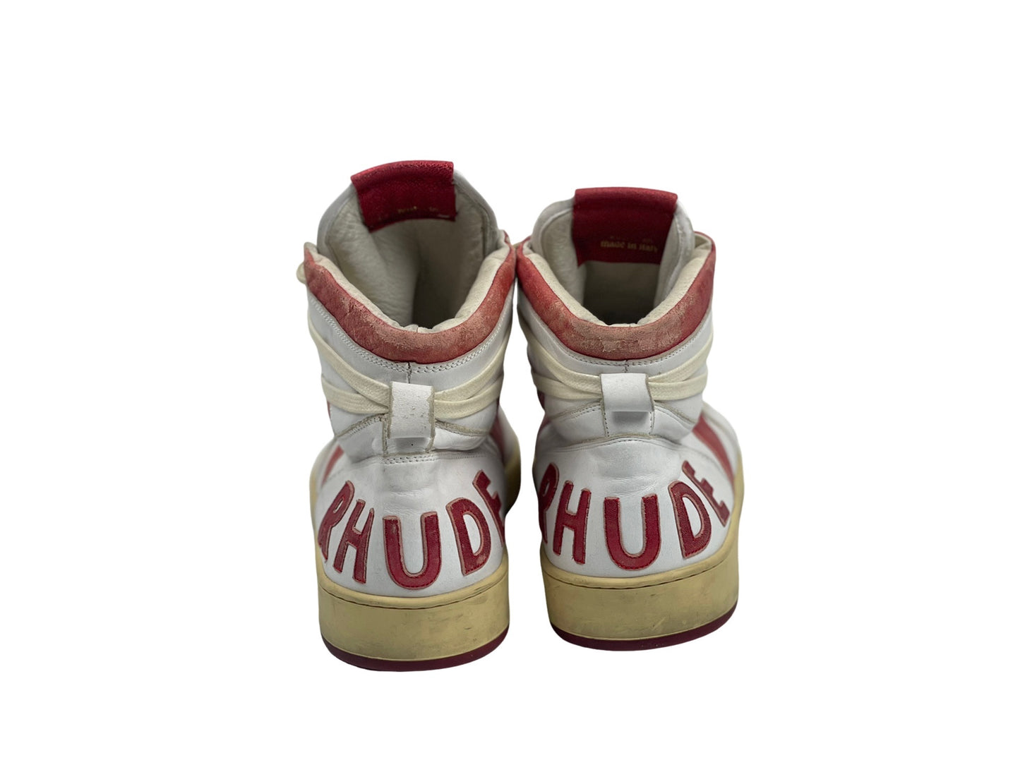 Rhude Rhecess High Sneakers White Red