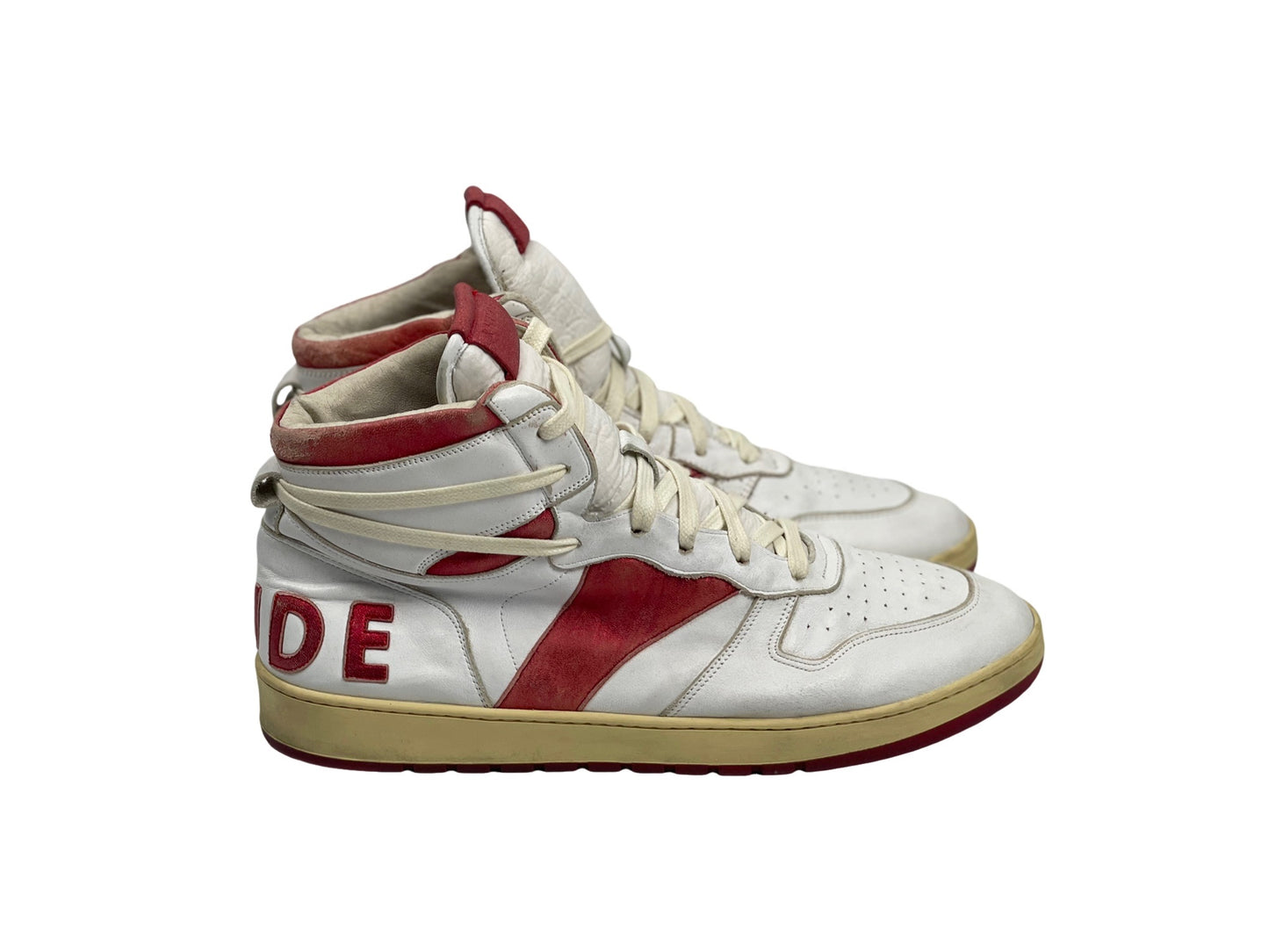 Rhude Rhecess High Sneakers White Red