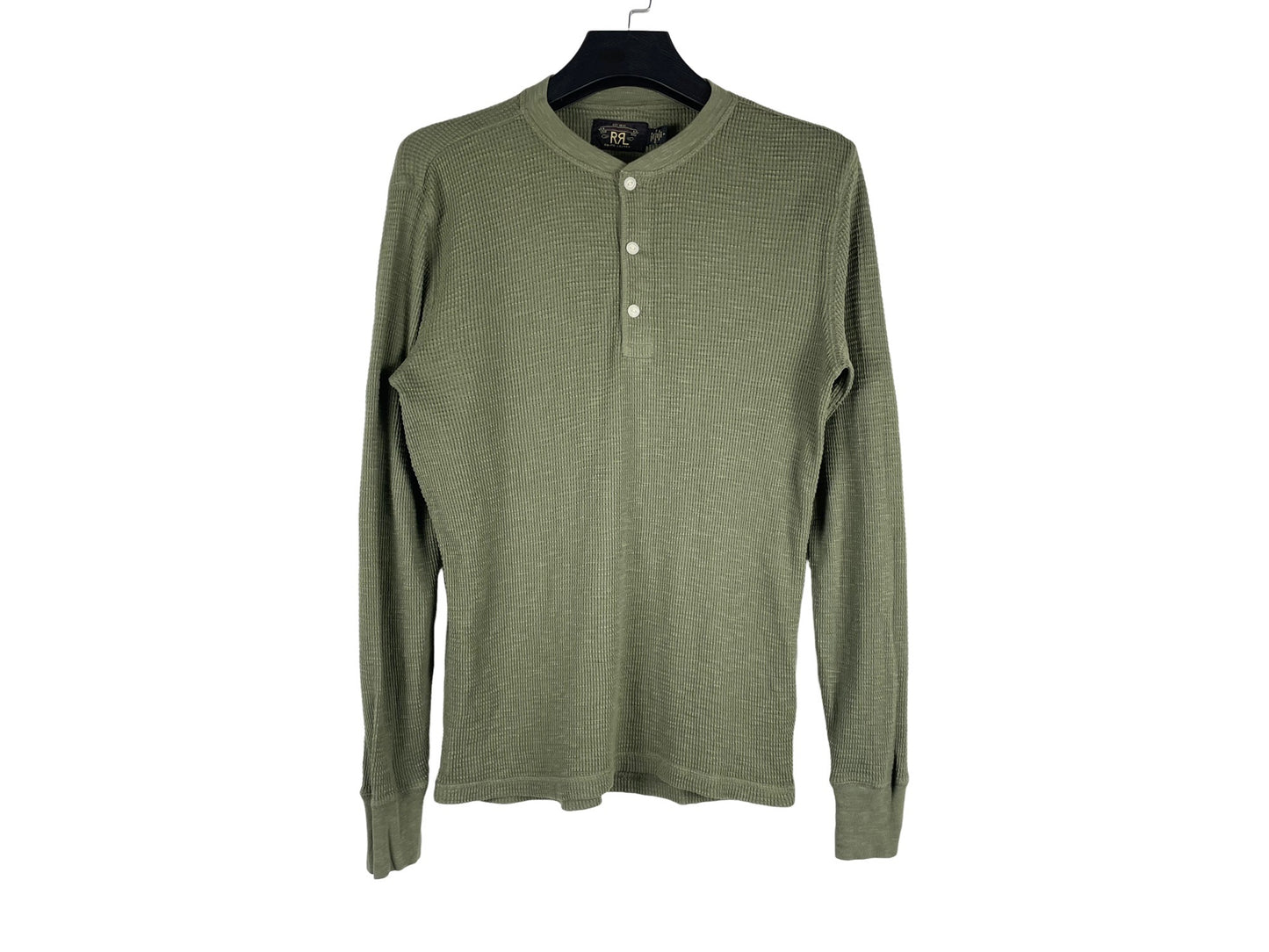 RRL Garment-Dyed Waffle-Knit Henley Shirt