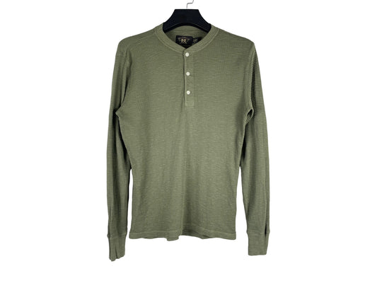 RRL Garment-Dyed Waffle-Knit Henley Shirt