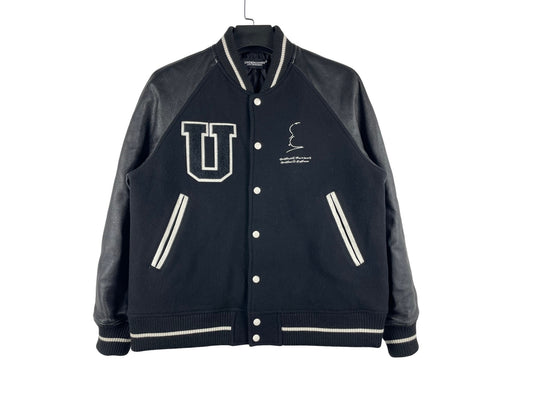 Undercover Hitchcock Graphic Leather Varsity Jacket