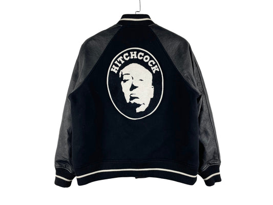 Undercover Hitchcock Graphic Leather Varsity Jacket