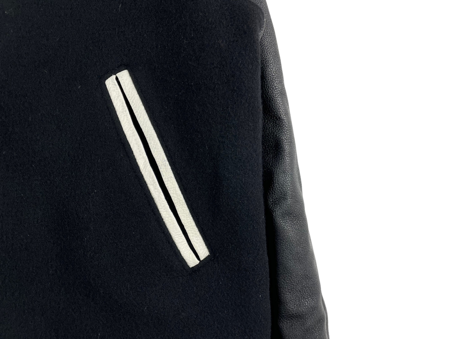 Undercover Hitchcock Graphic Leather Varsity Jacket