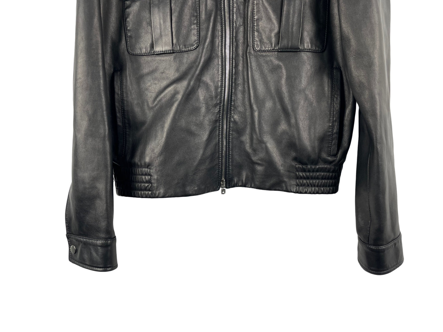 AMIRI Embroidered Collar Leather Jacket