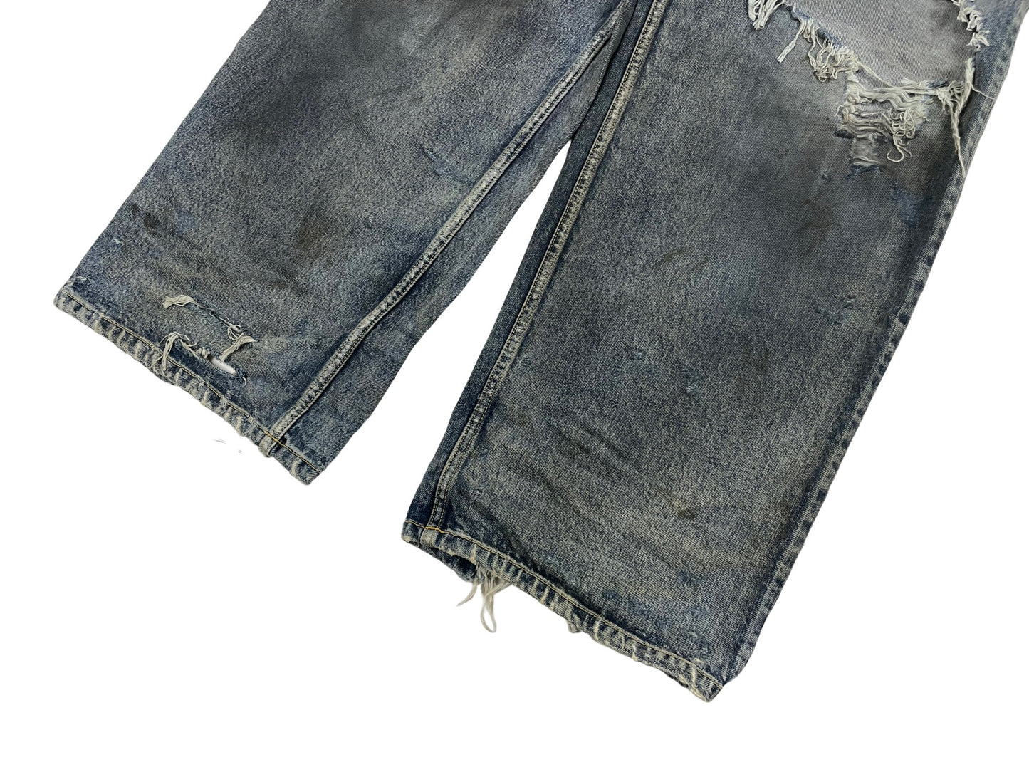 Balenciaga Mud Oil Spilled Destroyed Baggy Jeans SS23