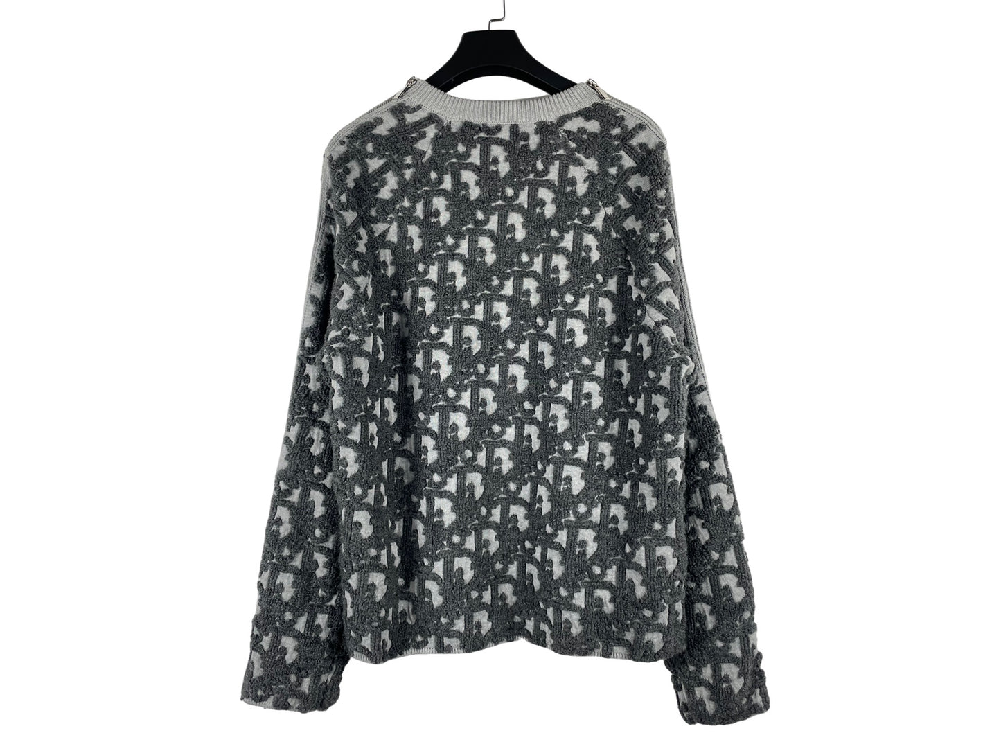 Dior Zip Details Oblique Sweater Gray