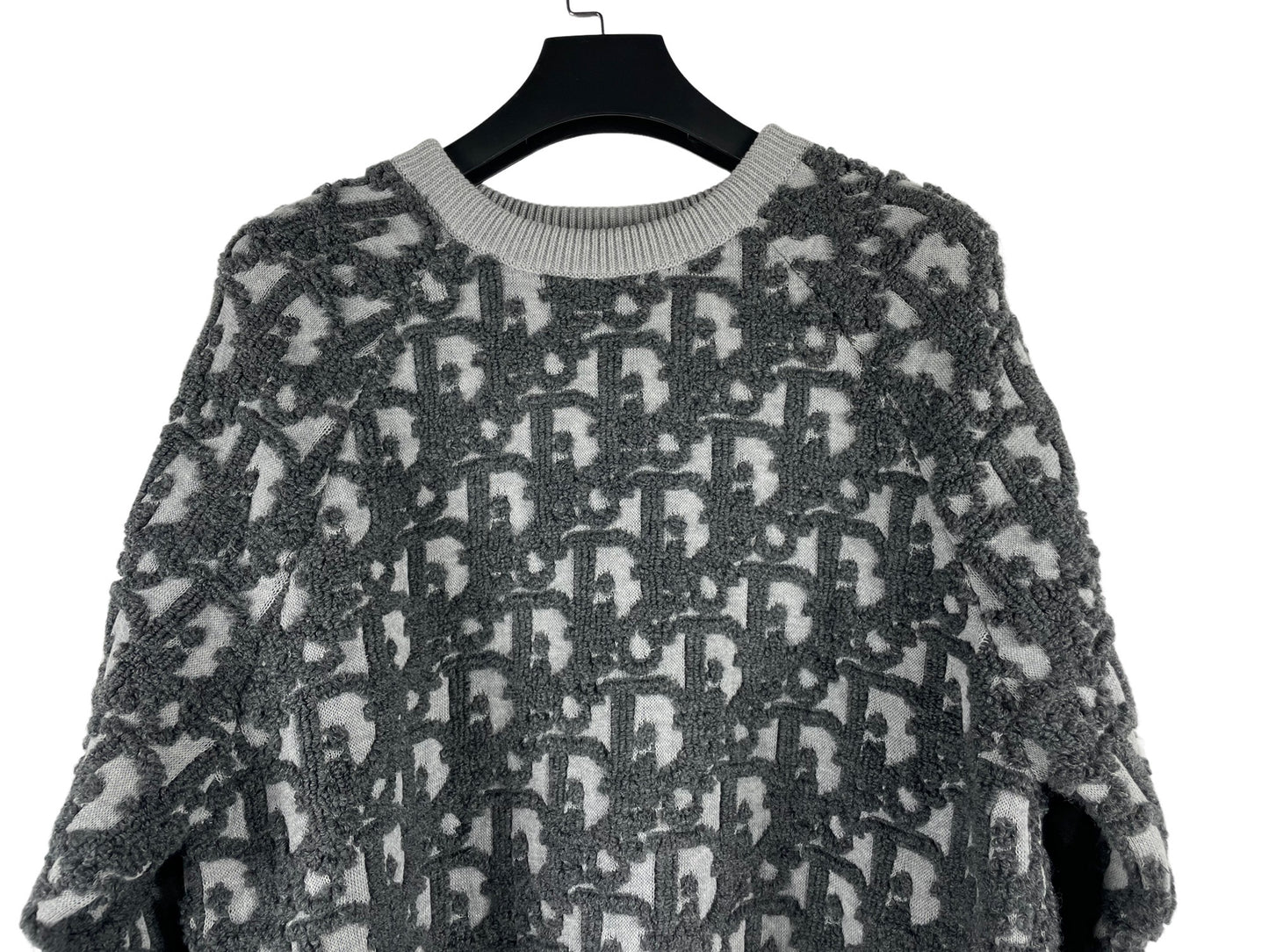 Dior Zip Details Oblique Sweater Gray