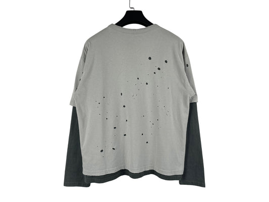 BEAMS Layered Damage Long Sleeve T-Shirt