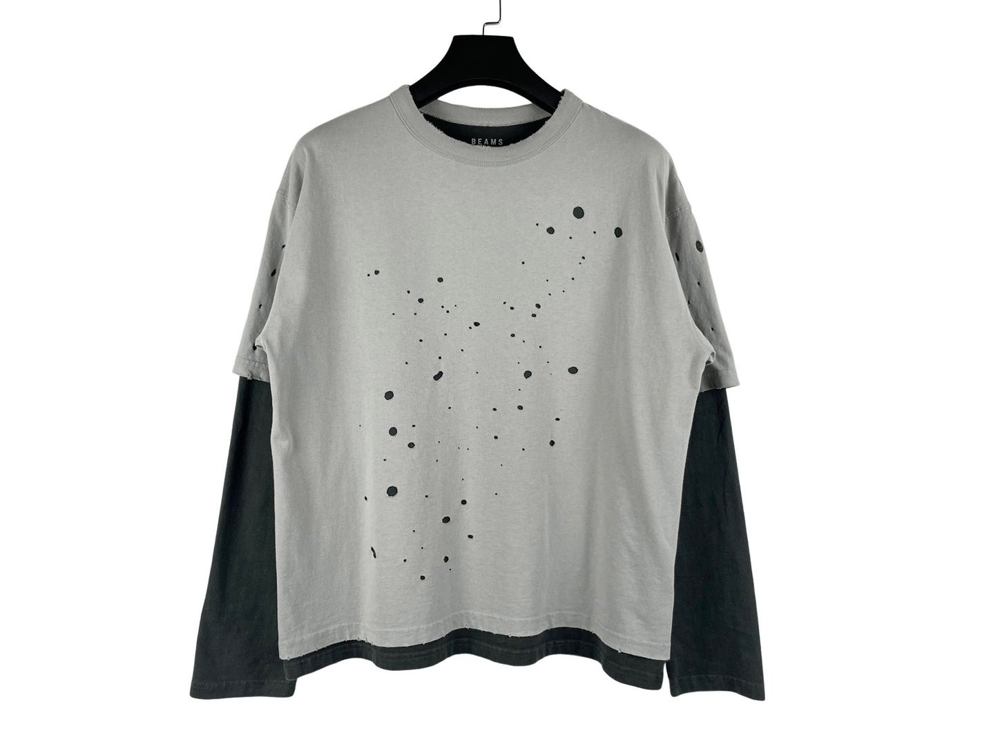 BEAMS Layered Damage Long Sleeve T-Shirt