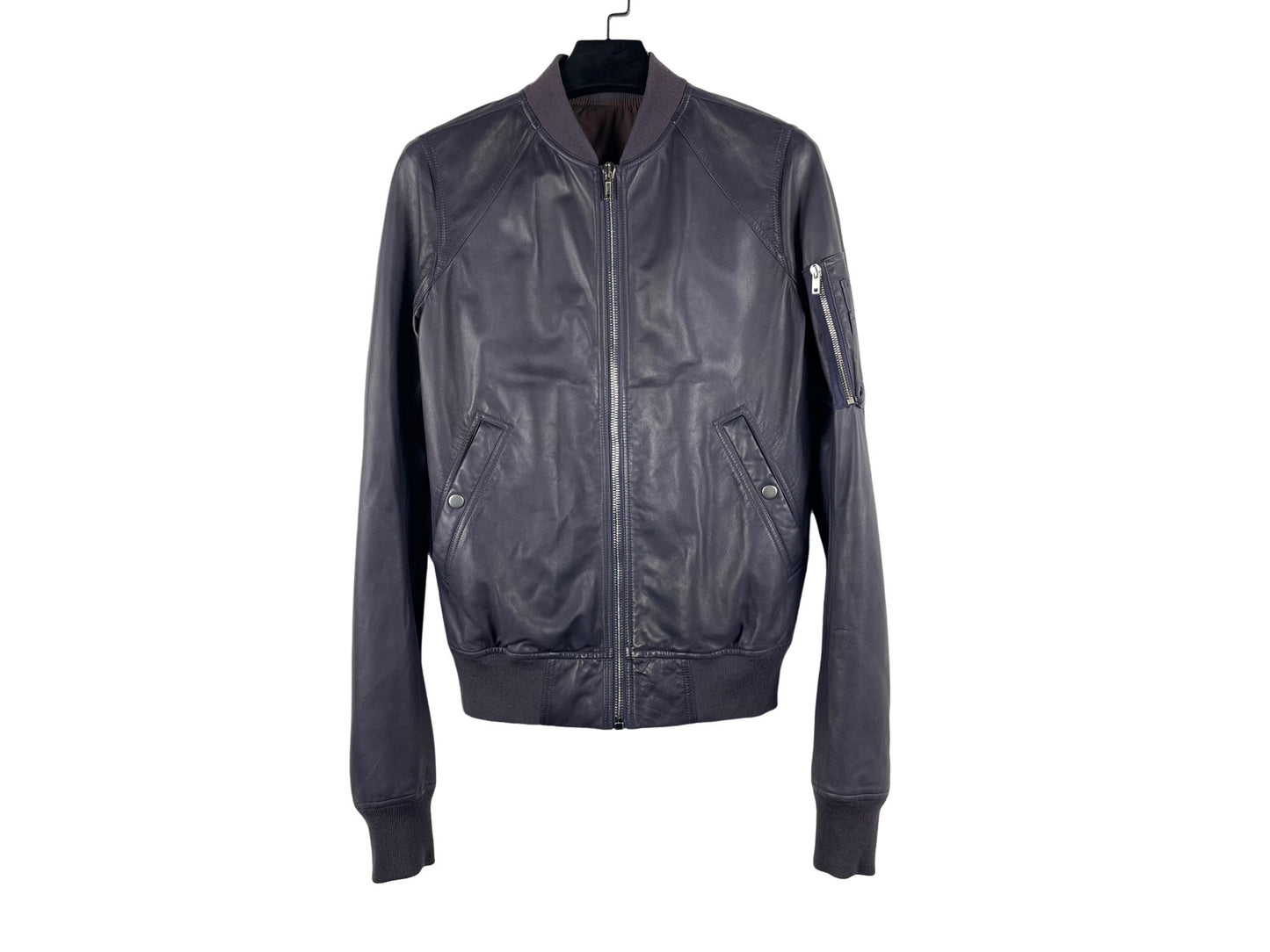 Rick Owens Lambskin Leather MA-1 Bomber Jacket AW17