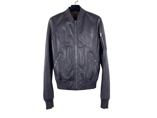 Rick Owens Lambskin Leather MA-1 Bomber Jacket AW17