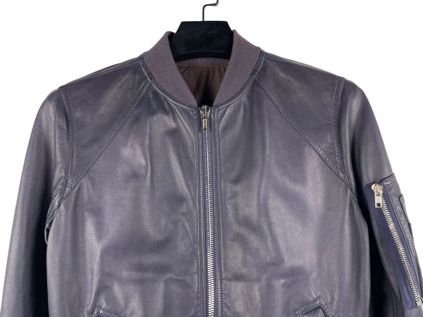 Rick Owens Lambskin Leather MA-1 Bomber Jacket AW17