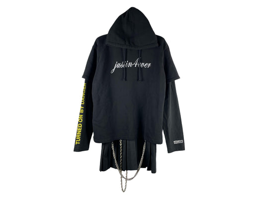 Vetements Justin4Ever 11-inch Gun Club Layered Chain Hoodie AW16