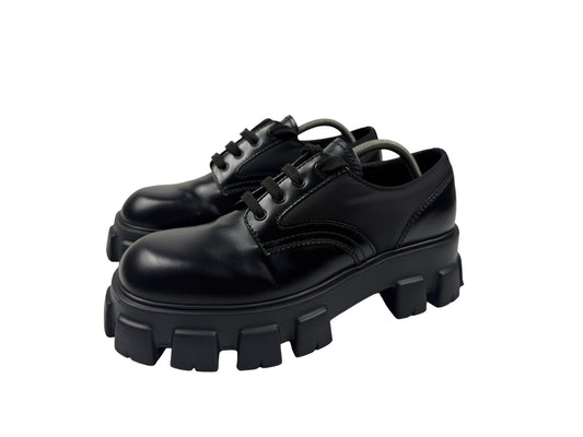 Prada Monolith Brushed Leather Derby Shoes