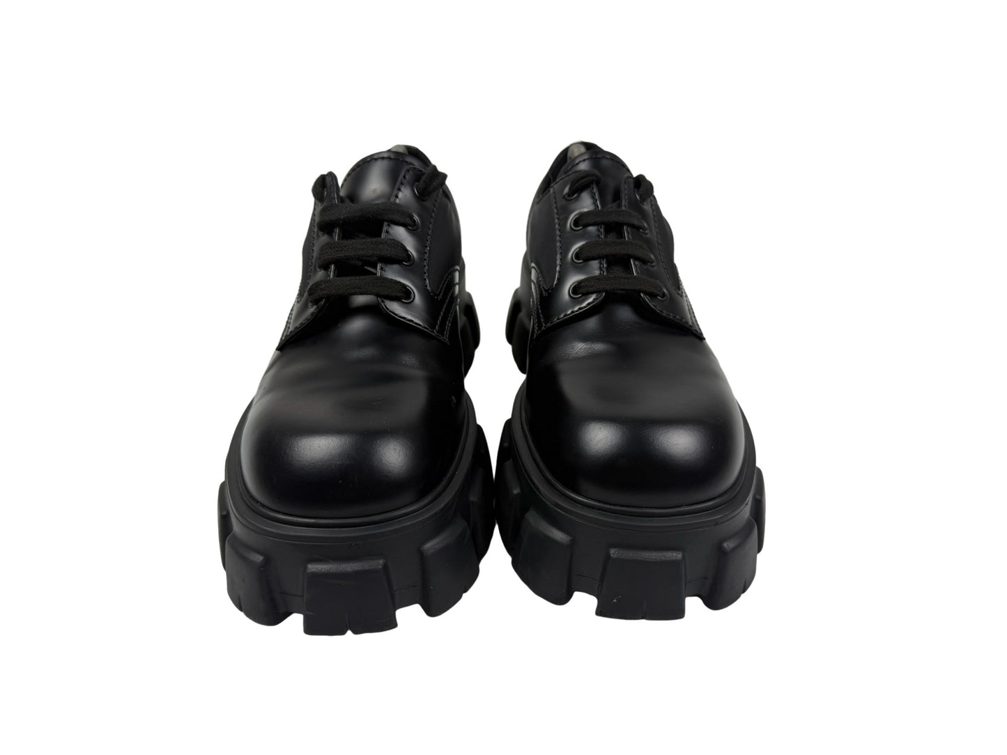 Prada Monolith Brushed Leather Derby Shoes