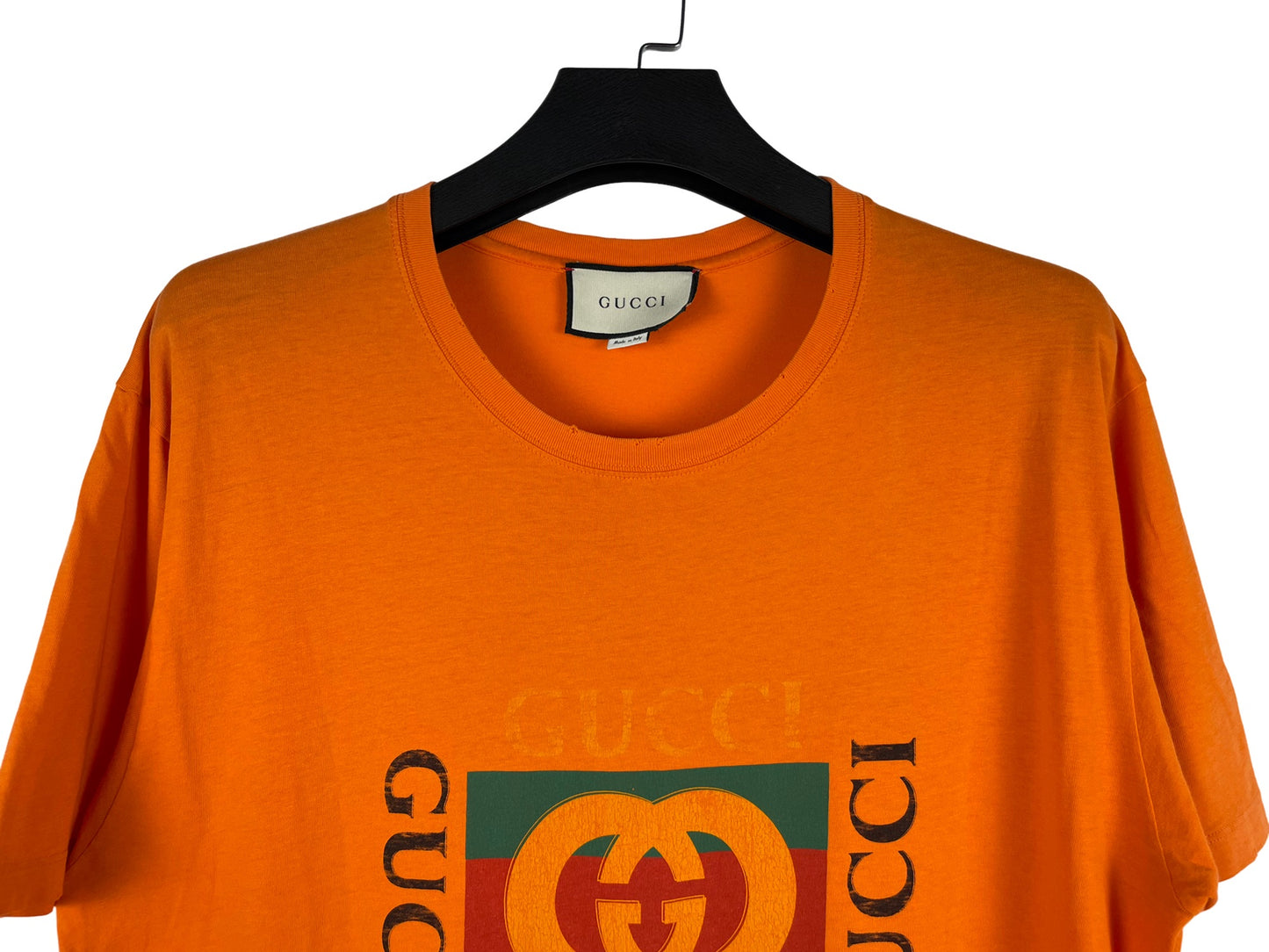 Gucci Orange Logo Printed  T-Shirt