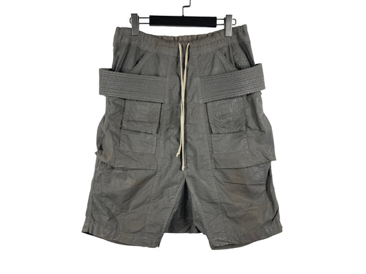 Rick Owens DRKSHDW Waxed Poplin Dark Dust Creatch Cargo Shorts SS15