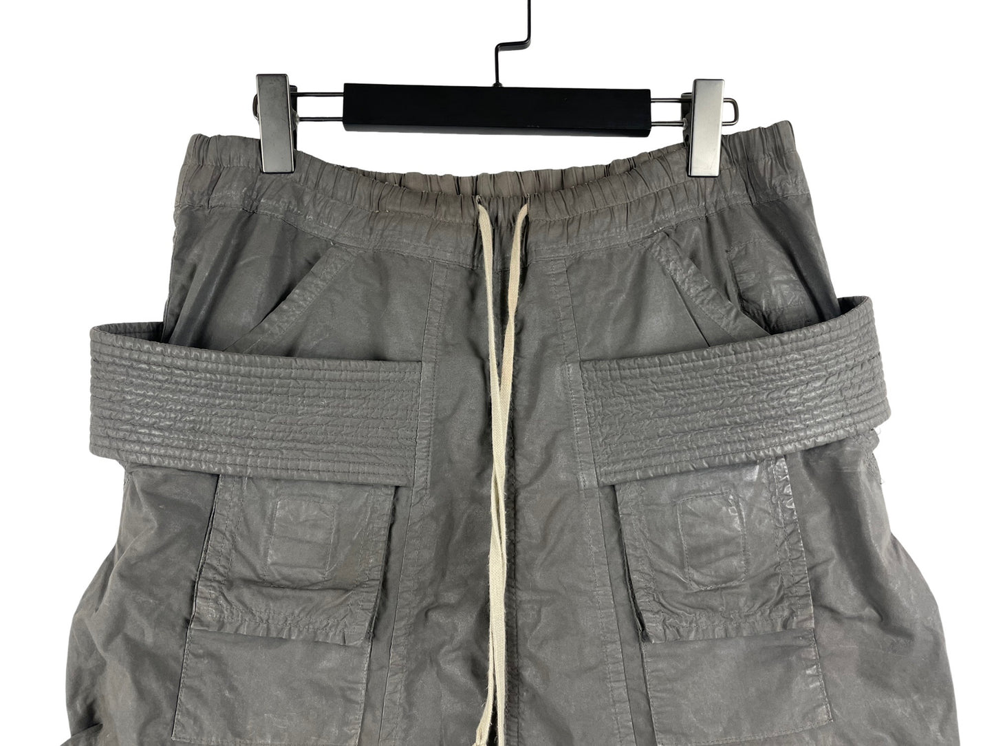 Rick Owens DRKSHDW Waxed Poplin Dark Dust Creatch Cargo Shorts SS15