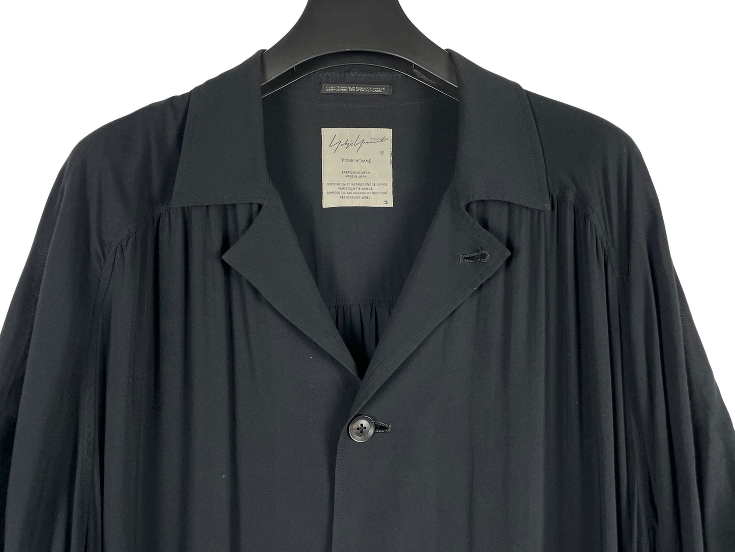 Yohji Yamamoto Pour Homme Short Sleeve Pleats Long Shirt