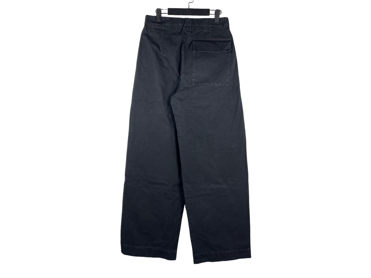Dries Van Noten SS22 Strap Black Denim Wide-Leg Pants