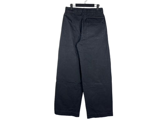 Dries Van Noten SS22 Strap Black Denim Wide-Leg Pants