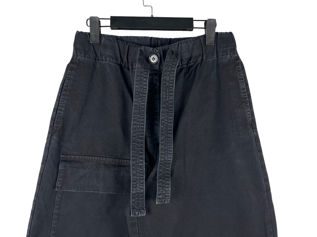 Dries Van Noten SS22 Strap Black Denim Wide-Leg Pants